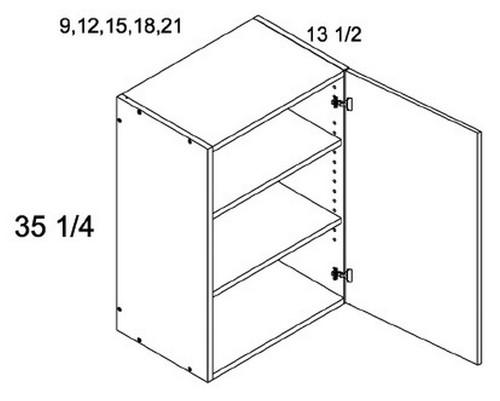 U.S. Cabinet Depot - Verona Storm Grey - 35 1/4" H One Door Wall Cabinets - VSG-W1235