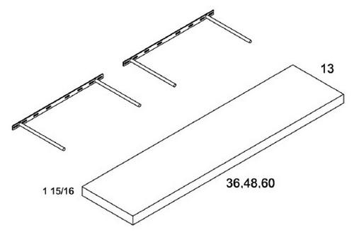 U.S. Cabinet Depot - Verona Storm Grey - Floating Shelf - VSG-FS36