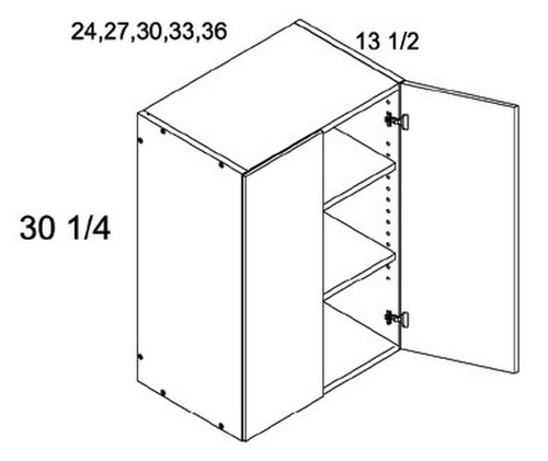 U.S. Cabinet Depot - Verona Midnight Navy - 30 1/4" H Two Door Wall Cabinets - VMN-W3630