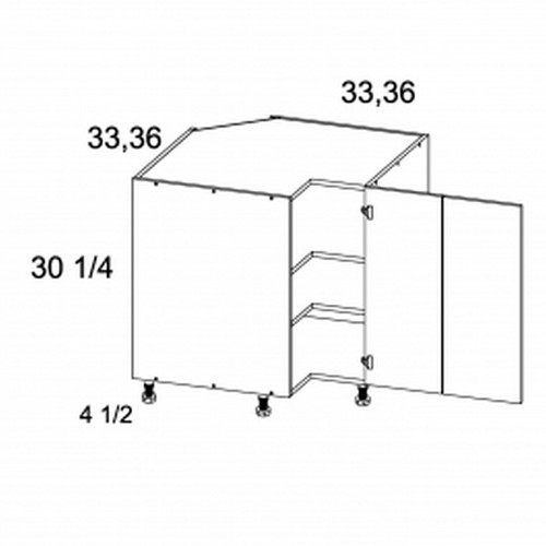 U.S. Cabinet Depot - Palermo Gloss White - Base Easy Reach Cabinets - PGW-BER33