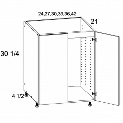 U.S. Cabinet Depot - Palermo Gloss White - Full Height Two Door Vanity Base Cabinets - PGW-VSB33FH