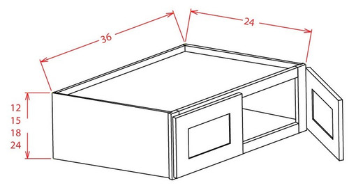 U.S. Cabinet Depot - Shaker Cinder - Refrigerator Wall Cabinets - 36" Wide - SC-W362424