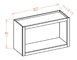 U.S. Cabinet Depot - Shaker Cinder - Wall Open Cabinet - SC-WOC3018