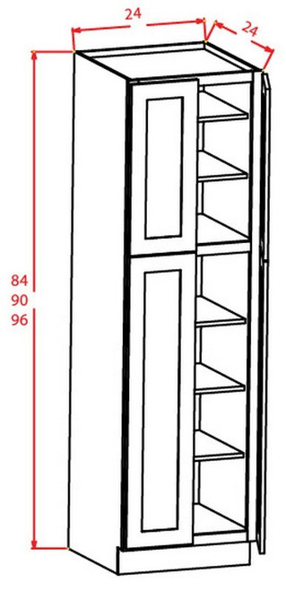 U.S. Cabinet Depot - Shaker Cinder - Utility Cabinets-4 Doors - SC-U249624