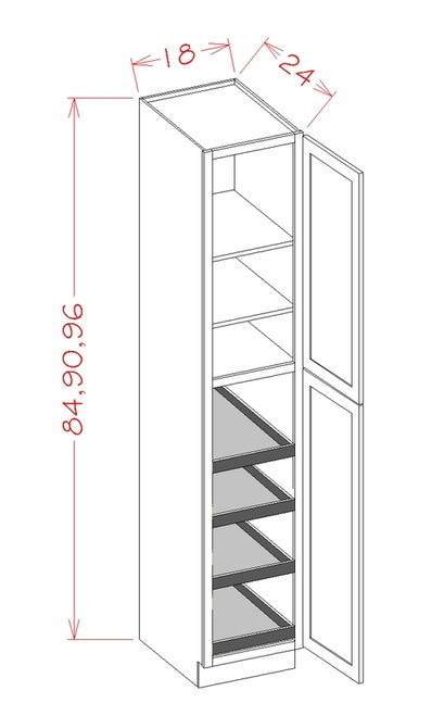 U.S. Cabinet Depot - Casselberry Saddle - Double Door Rollout Utility - CS-U1896244RS