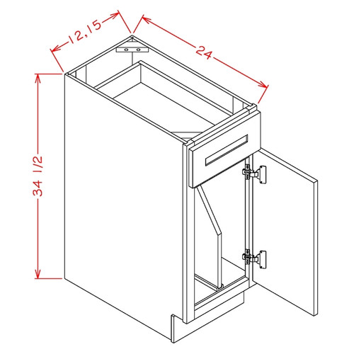 U.S. Cabinet Depot - Torrance White - Tray Divider Base Cabinet - TW-B18TD