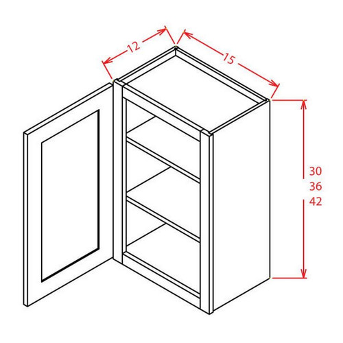 U.S. Cabinet Depot - Torrance White - Open Frame Wall Cabinets-Single Door - TW-W1530GD
