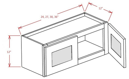 U.S. Cabinet Depot - Torrance White - Double Door Stacker Wall Cabinets - TW-W2412GD