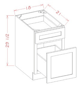 U.S. Cabinet Depot - Shaker Antique White - Drawer File Base Cabinet - SA-DFB18