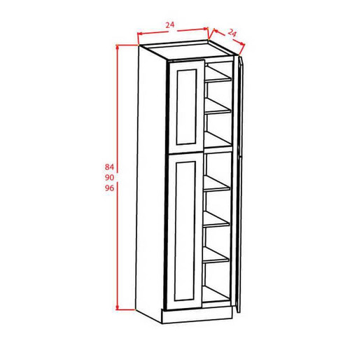 U.S. Cabinet Depot - Shaker Dove - Utility Cabinets-4 Doors - SD-U248424