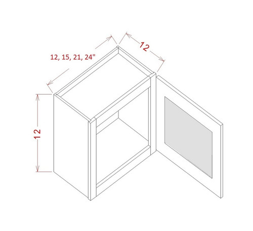 U.S. Cabinet Depot - Shaker Grey - Single Door Stacker Wall Cabinets - SG-W2112GD