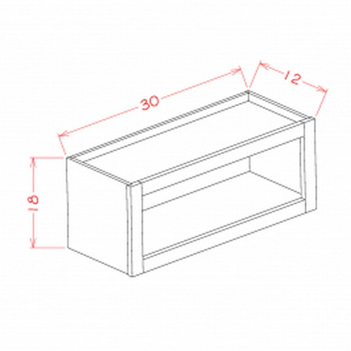 U.S. Cabinet Depot - Shaker Grey - Wall Open Cabinet - SG-WOC3018