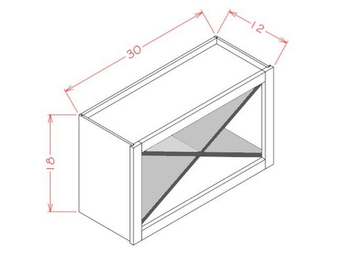 U.S. Cabinet Depot - Shaker Grey - Wall X Wine Rack Kit - SG-WXRSHELF