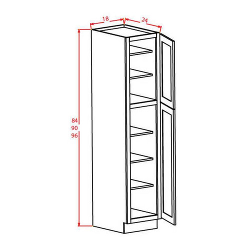 U.S. Cabinet Depot - Shaker Grey - Utility Cabinets-2 Doors - SG-U188424