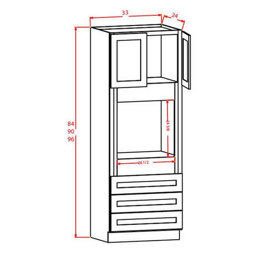 U.S. Cabinet Depot - Shaker Grey - Oven Cabinets - SG-O338424