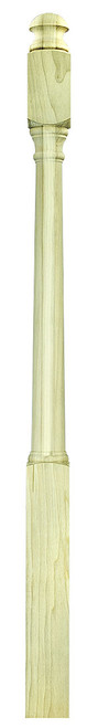 Ascension Stair Parts - 3"x48" Mushroom Top Square Base Newel with 5" Block Top - Red Oak - 4040MT48