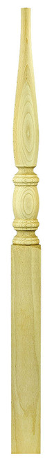 Ascension Stair Parts - 3"x44" Dowel Top Square Base Stabilizer Newel - Maple - 953PT44