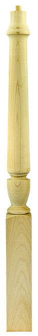 Ascension Stair Parts - 3-1/2"x56" Plain Pin Top Square Base Newel - Maple - 3015PL56
