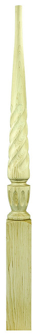Ascension Stair Parts - 3-1/2"x44" Twist Dowel Top Square Base Stabilizer Newel - Maple - 3013T