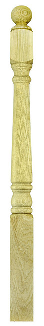 Ascension Stair Parts - 3-1/2"x56" Pin Top Square Base Newel - Red Oak - 4022PT56