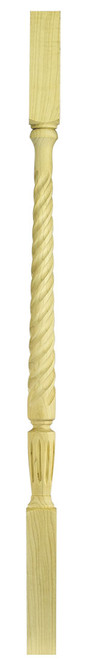 Ascension Stair Parts - 1-3/4"x36" Square Top Twist Baluster - Poplar - 2005T36