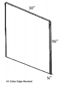 Carriage House Starland Edge Banded Panel - 539350-CH-STARLAND-TEP.75x30x96