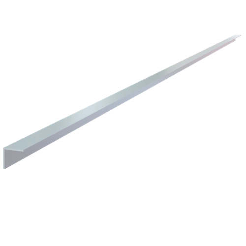 .875" Decorative Aluminum L-Channel, 72" Long - Satin Stainless