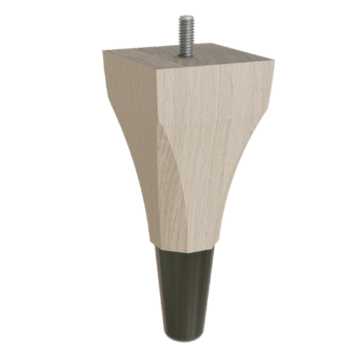 Calla Foot with Antique Brass Slipper Cup, 6" Height - White Oak