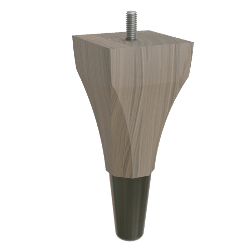 Calla Foot with Antique Brass Slipper Cup, 6" Height - Walnut
