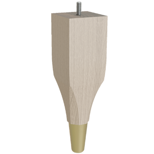 Calla Foot with Satin Brass Slipper Cup, 9" Height - White Oak