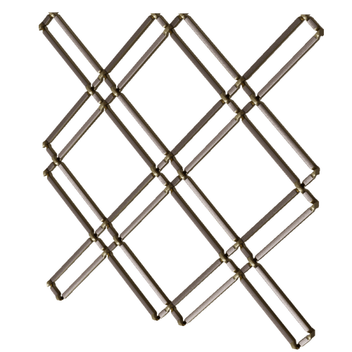 1" Flat Double Diamond Decorative Grille, 24" Wide x 72" Long Sheet - Antique Brass