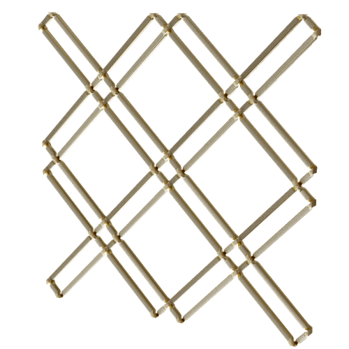 1" Flat Double Diamond Decorative Grille, 24" Wide x 72" Long Sheet - Satin Brass