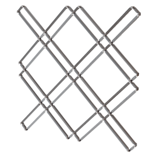 1" Flat Double Diamond Decorative Grille, 24" Wide x 72" Long Sheet - Stainless Look