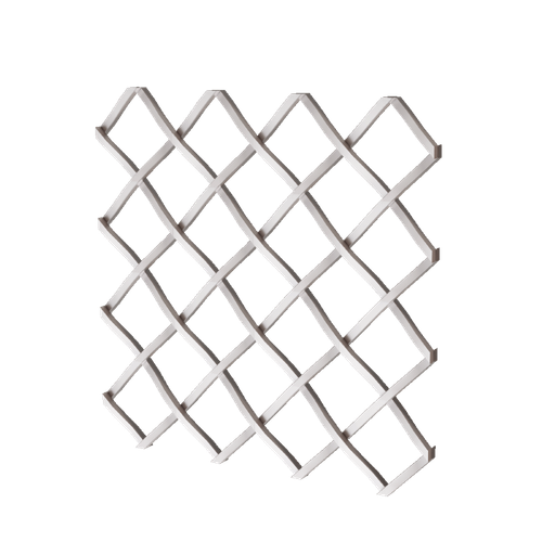 .5" Straight Flat Diamond Decorative Grille, 24" Wide x 72" Long Sheet - Satin Nickel