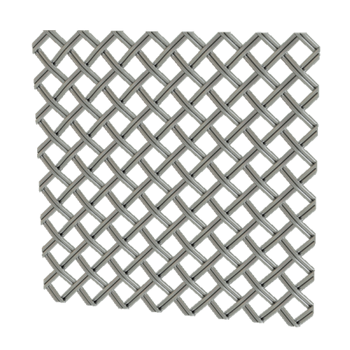 .375" Flat Fluted Diamond Decorative Grille, 24" Wide x 72" Long Sheet - Stainless Look