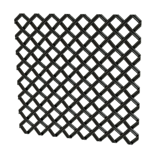 .375" Flat Fluted Diamond Decorative Grille, 24" Wide x 72" Long Sheet - Flat Black