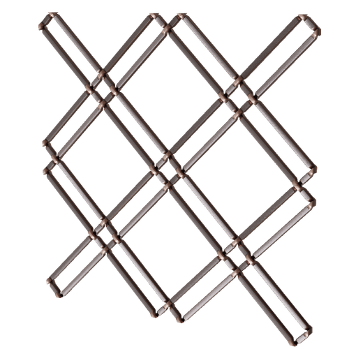 1" Flat Double Diamond Decorative Grille, 36" Wide x 48" Long Sheet - Antique Copper