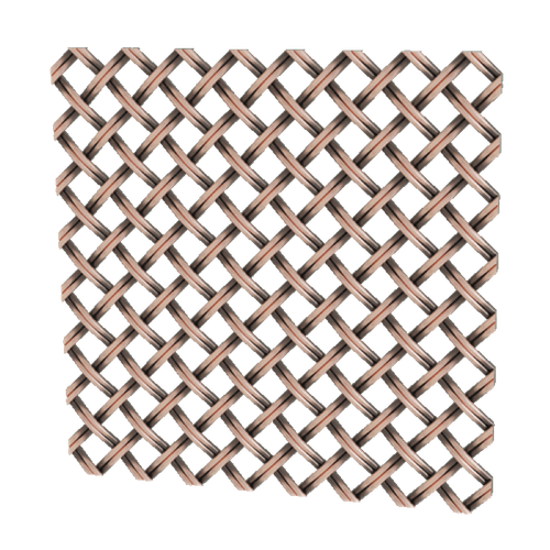 .375" Flat Fluted Diamond Decorative Grille, 36" Wide x 48" Long Sheet - Antique Copper