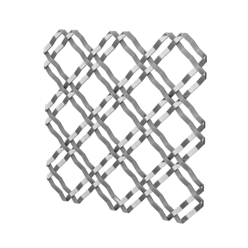 .375" Flat Crimped Double Diamond Decorative Grille, 36" Wide x 48" Long Sheet - Satin Nickel
