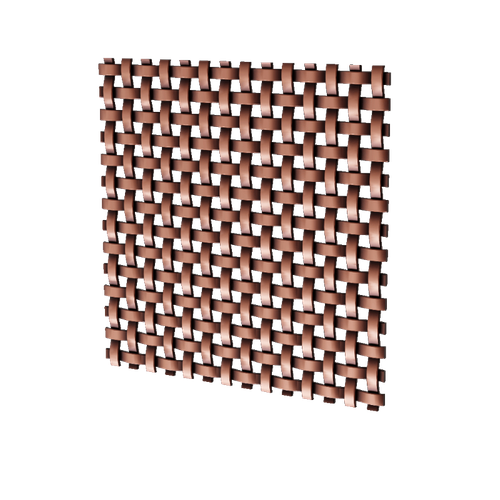 .1875? Flat Square Decorative Grille, 36" Wide x 48" Long Sheet - Antique Copper