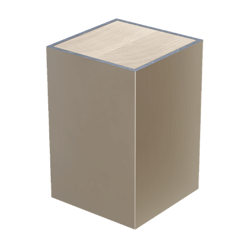 3" Square Foot with Aluminum Sleeve, 4.5" Height - Satin Stainless