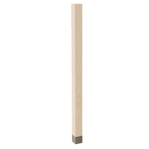 2" Square Post with Satin Stainless Sleeve, 35.25" Height - Hard Maple