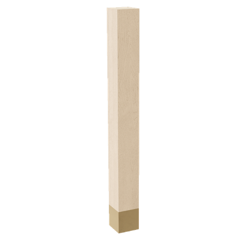 3" Square Leg with Polished Brass Sleeve, 29" Height - Red Oak
