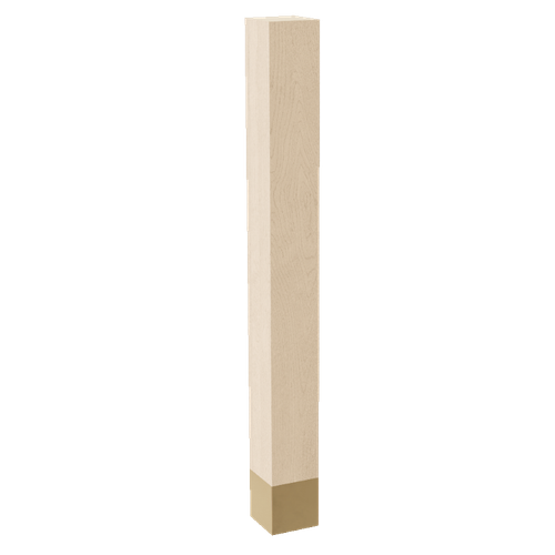 3" Square Leg with Polished Brass Sleeve, 29" Height - Paint Grade