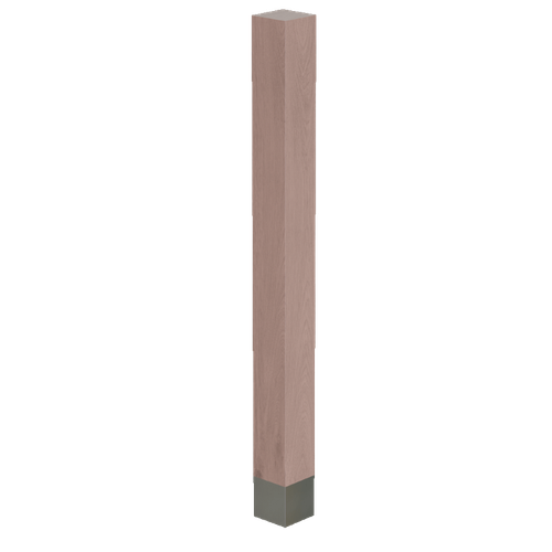 3" Square Post with Titanium Sleeve, 35.25" Height - Red Oak