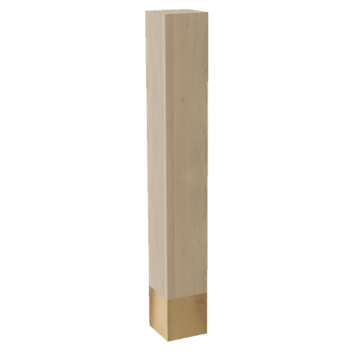 4" Square Leg with Polished Brass Sleeve, 29" Height - Alder