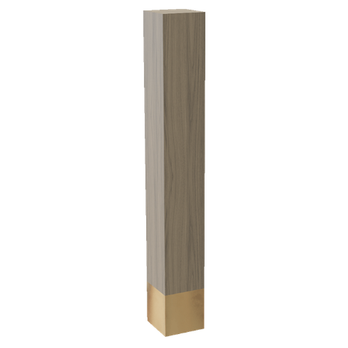 4" Square Leg with Polished Brass Sleeve, 29" Height - Walnut
