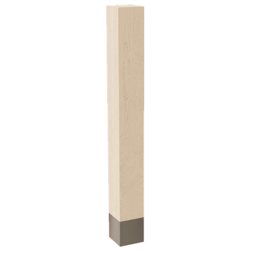 4" Square Post with Satin Stainless Sleeve, 35.25" Height - Cherry