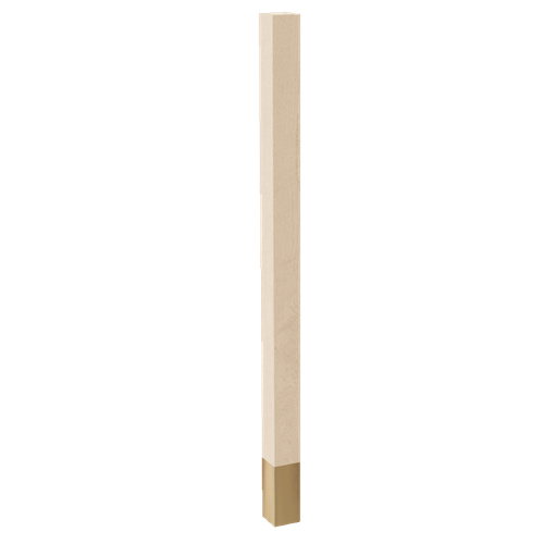 2" Square Post with 4.5" Polished Brass Sleeve, 35.25" Height - Hard Maple