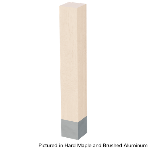 5" Square Post with Brushed Aluminum Sleeve, 35.25" Height - Paint Grade
